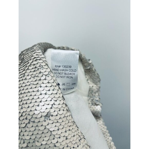 DO+BEl Women's Sequin Halter Ruffle Mini Dress Size M Beige NEW - Picture 7 of 9